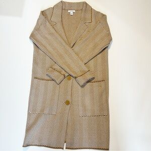 *Nine West Fall/ Winter Zig Zag Coatigan/ Cardigan with Front Pockets*